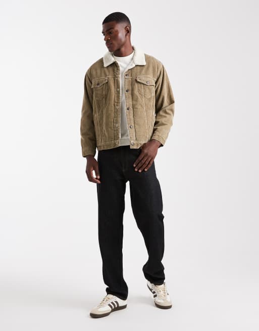 Giacca Da Uomo In Pile Reversibile, Giacca Invernale A Coste, Tinta Unita, Con Tasche, Taglio Oversize, Per Tempo Libero E Tutti I Giorni