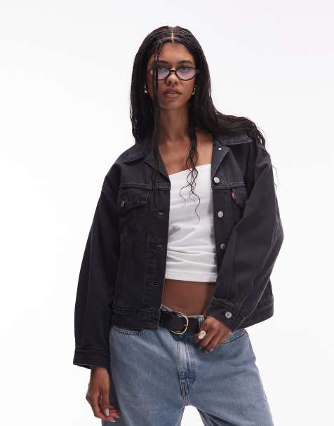 Levi's - Giacca trucker in denim anni '90 nero slavato - view 1
