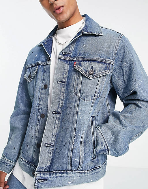 Giacca trucker in denim lavaggio vestibilità vintage Asos Uomo Abbigliamento Cappotti e giubbotti Giacche Giacche di jeans 