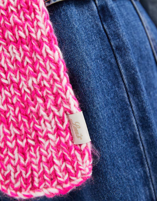 Levi's gigi dzianinowy szalik różowy, 3 z 3