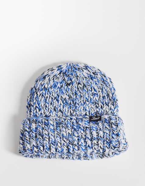 Levi's gigi gruba czapka beanie w kolorze niebieskim - view 1