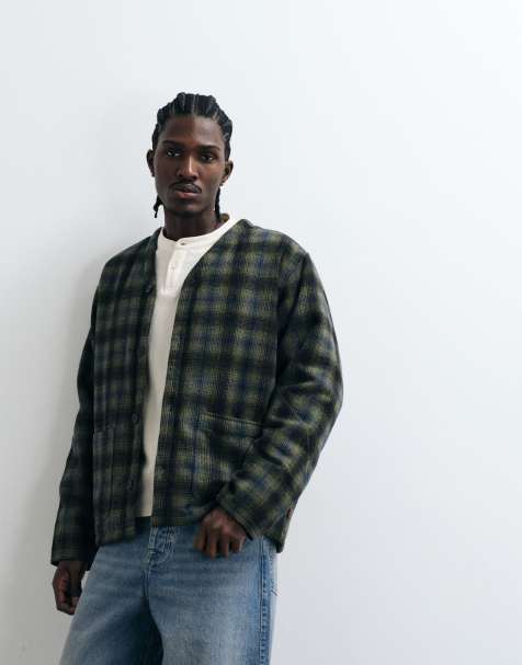 Levi's glen reversible checked button up liner jacket in green - view 1