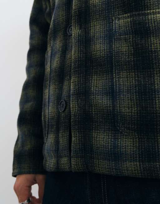 Levi's glen reversible checked button up liner jacket in green, 2 of 5