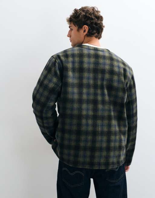 Levi's glen reversible checked button up liner jacket in green, 5 of 5