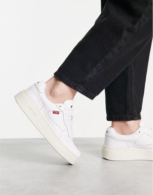 Levi's Glide leather trainer in white with logo - ASOS Price Checker