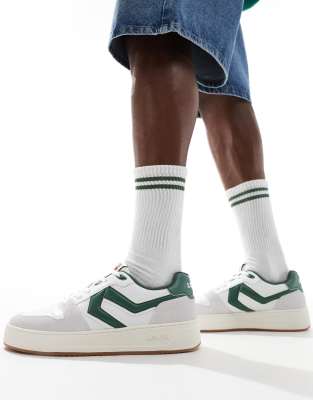 Glide L chunky sneakers with patch logo in white and green