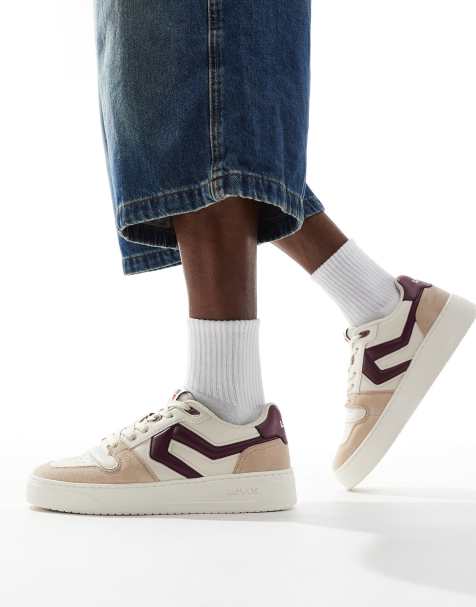 Levi's Glide L chunky trainers with patch logo in beige and red - view 1
