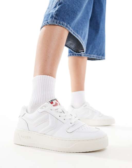 Levi's - Glide L - Sneakers met dikke zool en logopatch in wit
