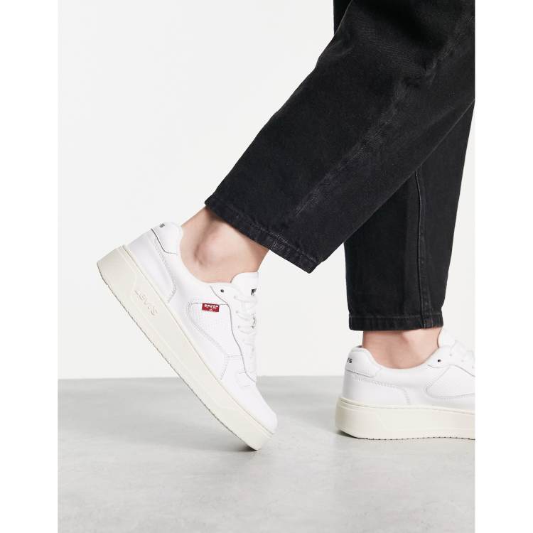 Levi s Glide leather sneakers in white with logo