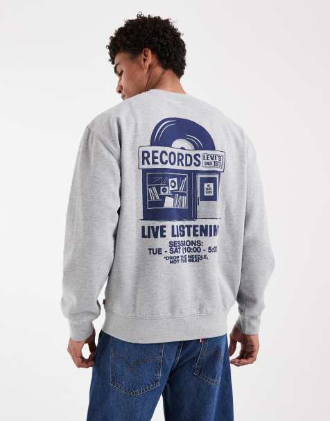 Levi's – Grå, avslappnad sweatshirt med logga - view 1