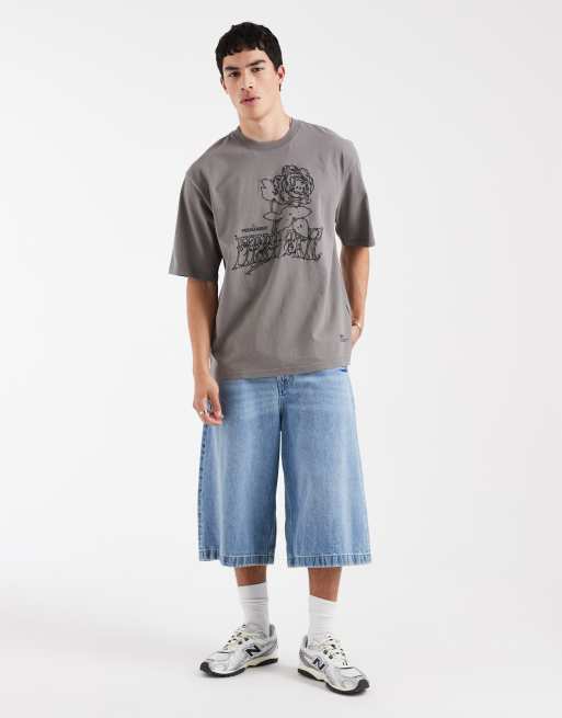 Levi's - Grå oversized T-shirt med grafik, 2 af 5