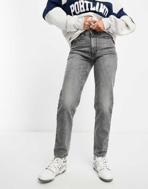 Levi's – Grå, tvättade mom jeans i 80-talsstil, 4 av 5