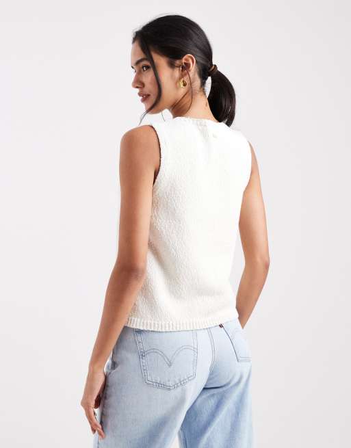 Levi's – Gräddvit väst i bouclé, 2 av 4