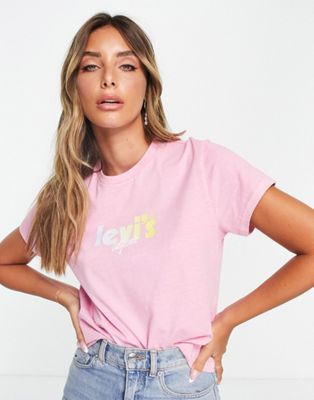 Levi's gradient poster logo t-shirt in pink