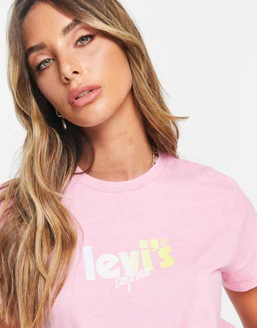 Levis pink t deals shirt