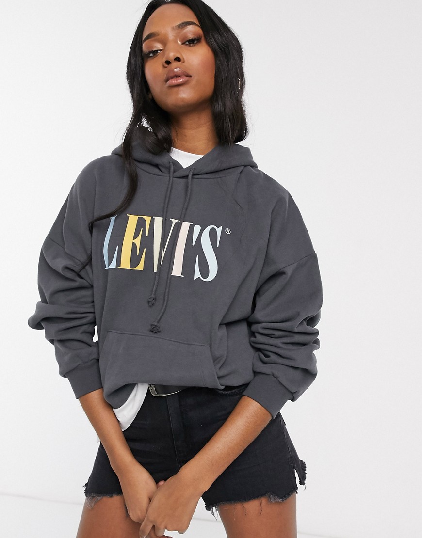 Levi's - Grafische jaren 90 hoodie-Zwart
