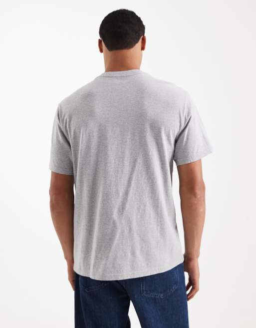 Levi's – Gråmelerad, avslappnad t-shirt med örnlogga i collegestil, 3 av 5