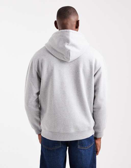 Levi's – Gråmelerad huvtröja i relaxed fit med logga och cowboytryck baktill, 3 av 5