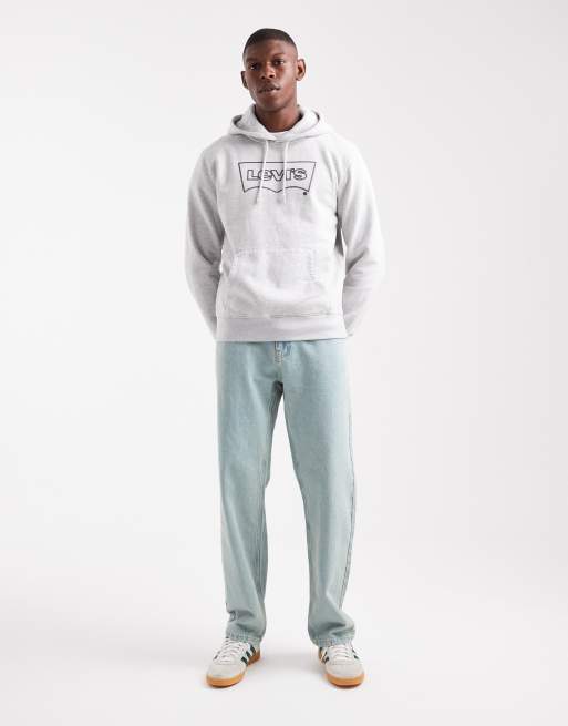 Levi's – Gråmelerad huvtröja i standard fit med bågformad logga och dragsko, 2 av 5