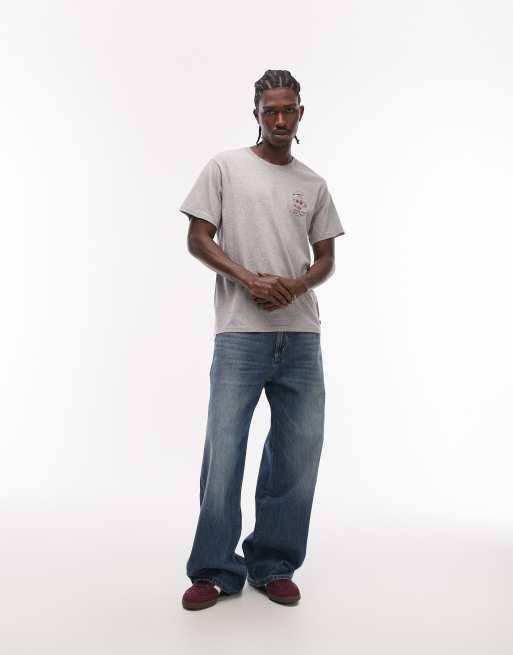 Levi's – Gråmelerad t-shirt med hamburgare och pommes frites-tryck, 2 av 5