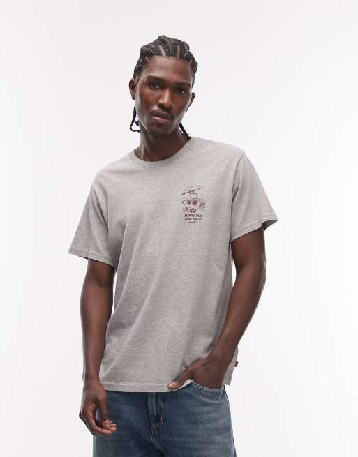 Levi's – Gråmelerad t-shirt med hamburgare och pommes frites-tryck, 3 av 5