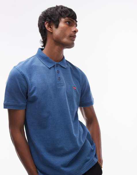 Levi's – Granatowa dopasowana koszulka polo z piki z logo Batwing - view 1