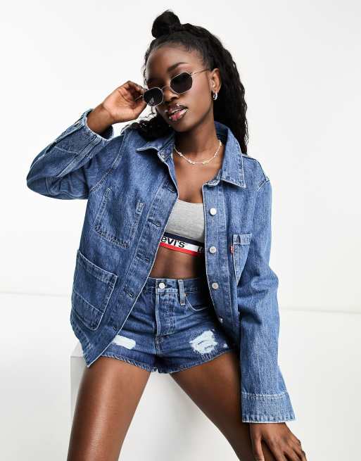 Cropped Utility Denim Jacket