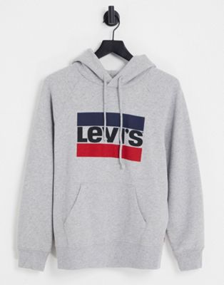Levi's graphic colourblock logo hoodie in grey