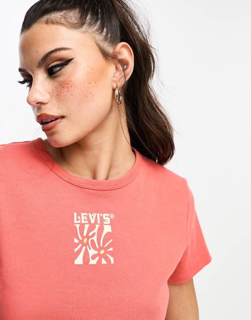 Levi s graphic daisy logo tee in burnt orange ASOS