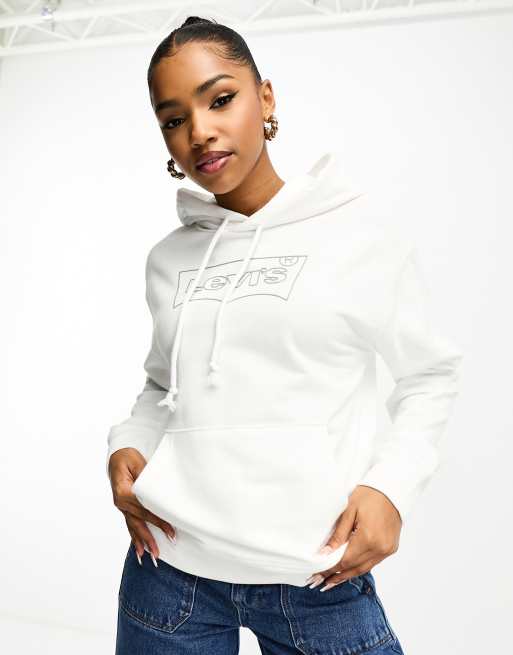 Levis hoodie deals women's white