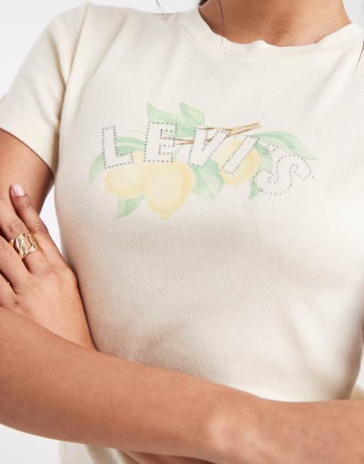 Levi's graphic print baby tee in buttermilk yellow, 4 of 4
