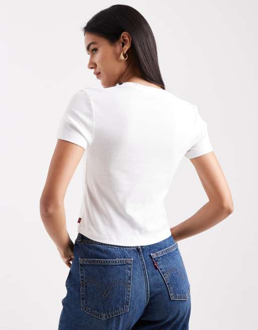 Levi's graphic print baby tee in white , 2 of 4