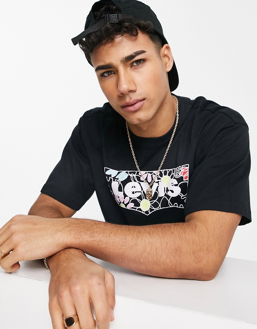 levi's graphic printed t-shirt in black-white