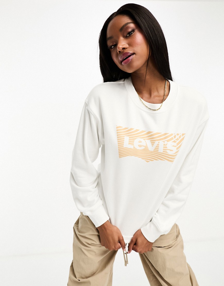 Levi’s graphic standard crew neck sweatshirt in white