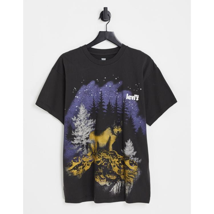 Levi's graphic wolf tee in black | ASOS