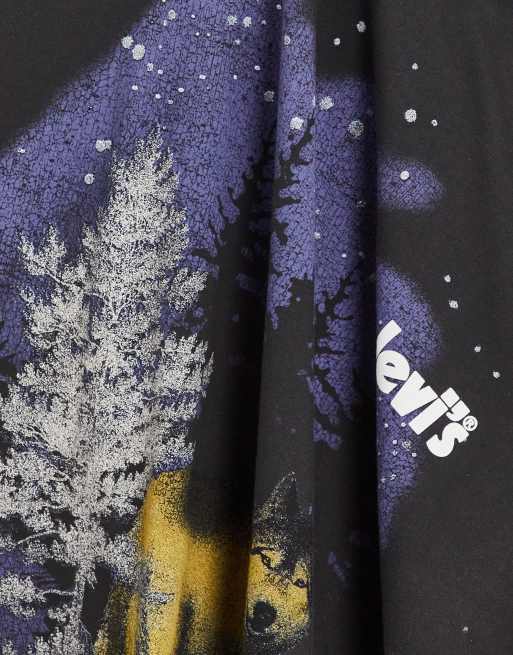 Levi's graphic wolf tee in black | ASOS