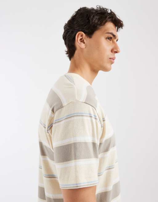 Levi's - Grøn stribet vintage-T-shirt med rødt mærke, 4 af 5