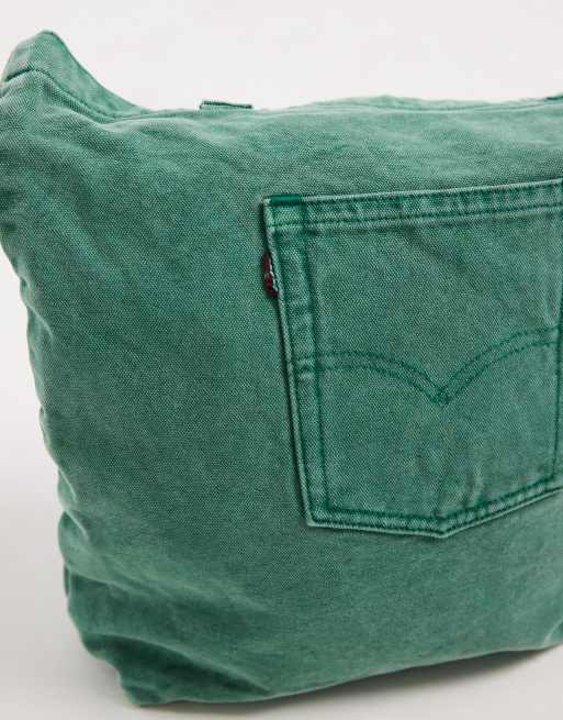 Levi's – Grön toteväska i denim med ficka baktill, 2 av 4