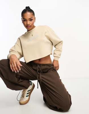 Levi's - Hailie - Kurzes Sweatshirt in Hellbraun mit Logo auf der Brust