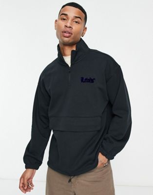 Levi's half zip in black with small logo