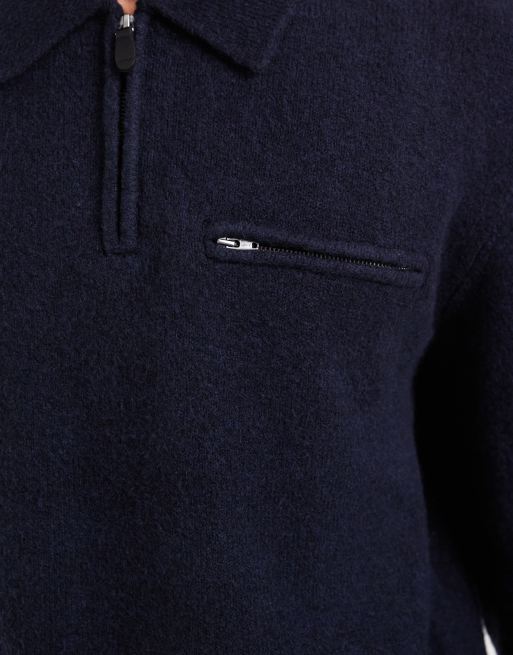 Levi's half zip knitted jumper in navy, 4 of 5
