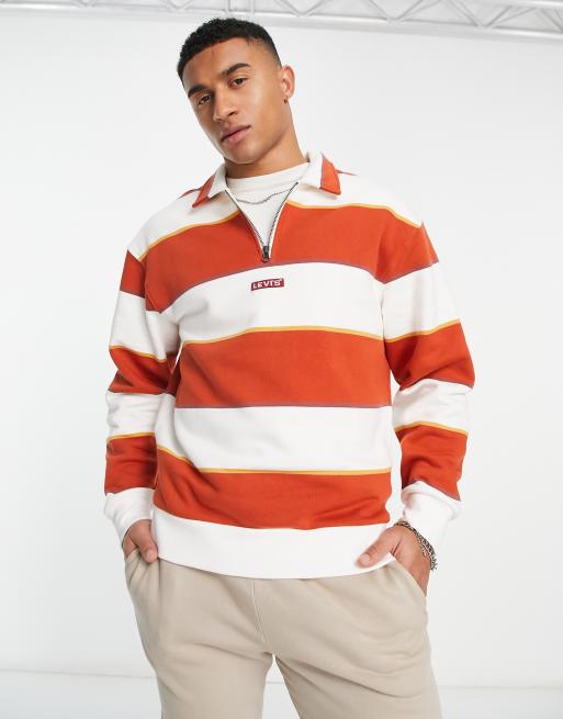 Levi s half zip sweatshirt in red white with chest logo ASOS