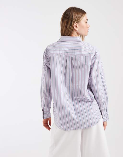 Levi's Harlie boyfriend overhemd met strepen in roze en blauw, 3 van 4