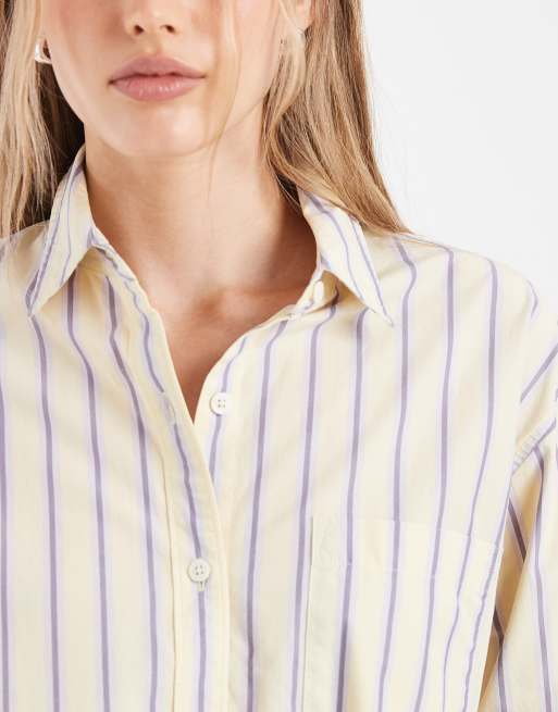 Levi's harlie boyfriend-randig skjorta i gult, 3 av 4