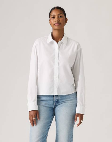 Levi's - Harlie - Cropped overhemd in wit - view 1