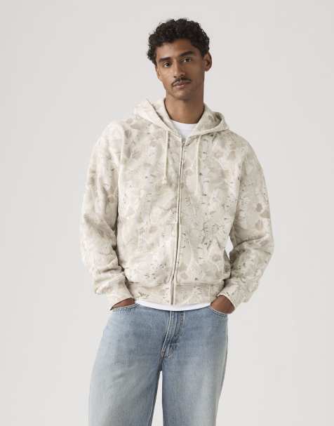 Levi's - Hayes - Sweat à capuche coupe carrée à fermeture éclair - Neutre - view 1