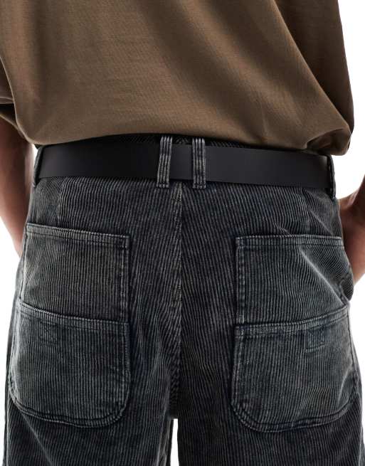 Levi's – Hebron – Ledergürtel in Schwarz mit silberner Schnalle, 3 von 4