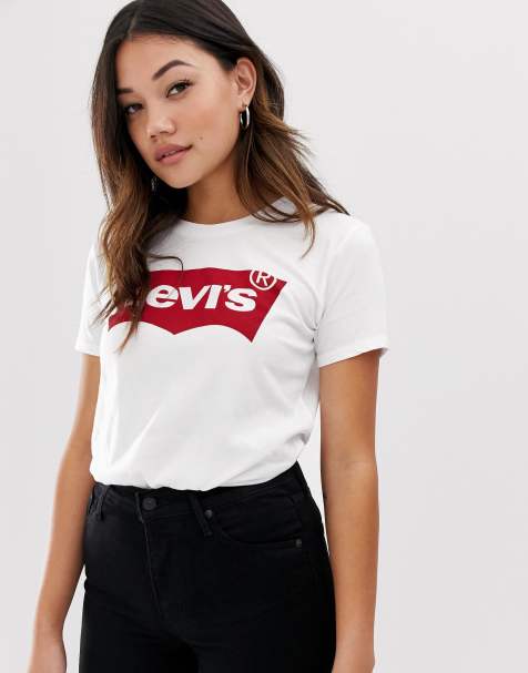 Levi's Hemd mit Fledermausärmel-Logo in Weiß und Rot - view 1