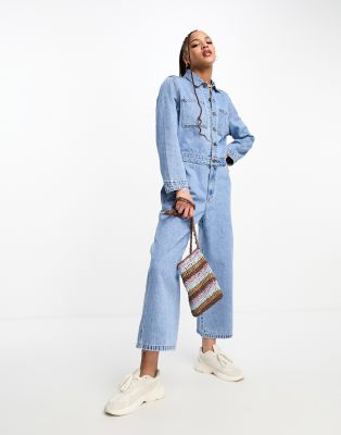 Veste Femme Replay Taille M - Bleu Jean Délavé, 100% Coton, Col Chemise - Neuf Avec étiquettes