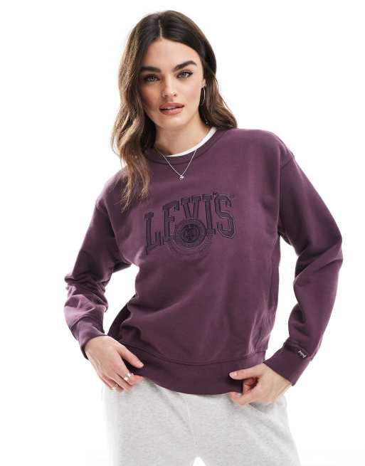 Levi's - Heritage - Felpa viola con logo college tono su tono